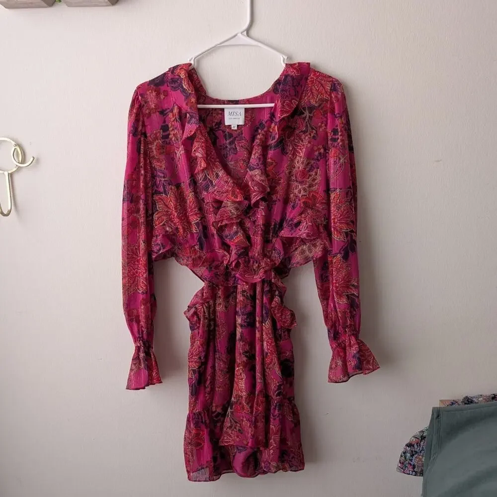 MISA Los Angeles Azalea Romper in Fuchsia Batik - Picture 3 of 6